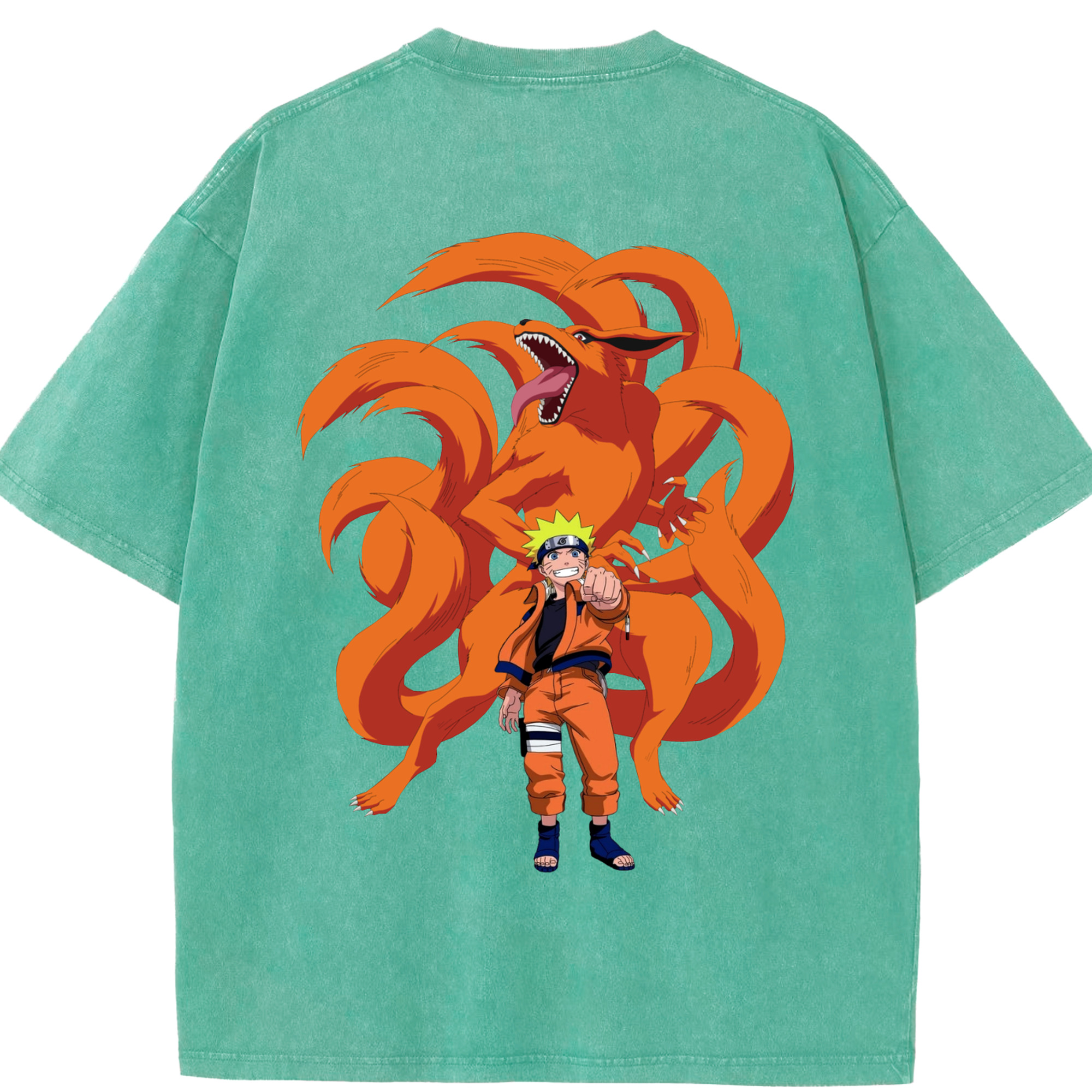 （画像用） NARUTO -ナルト- うずまき ナルト Uzumaki Naruto 綿100% ヴィンテージ風 半袖Tシャツ（背面プリント）